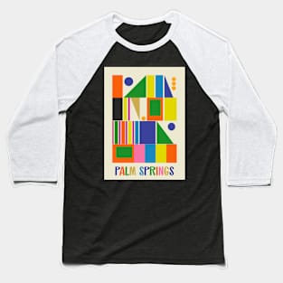 Mid Century Modern Palm Springs Colorful Modtastic Geometric Abstract Baseball T-Shirt